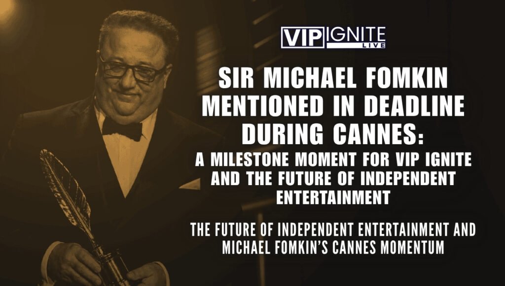 Michael Fomkin receiving an entertainment industry leadership award