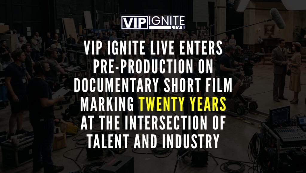 VIP Ignite Live Enters Pre-Production on Documentary Short Film Marking Twenty Years at the Intersection of Talent and Industry Michael Fomkin receiving an entertainment industry leadership award